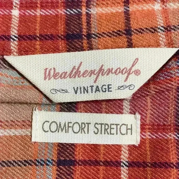 Weatherproof Vintage Long Sleeve Flannel Shirt XL Orange Pumpkin Patch Fall NWT - Picture 5 of 7